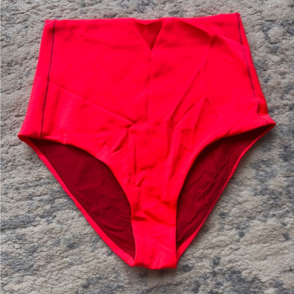 Left On Friday High-Waist Bikini Bottoms - Orange Red
